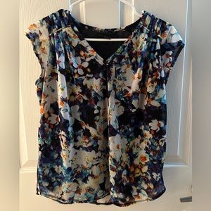 Worthington Petite Colorful Floral Blouse Size PM
